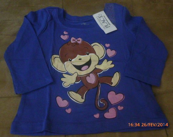 Camiseta Macaquinha - 18 a 24 meses - The Children`s Place