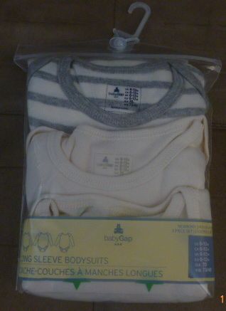 Kit 3 bodys Manga Longa - 6 a 12 meses - GAP