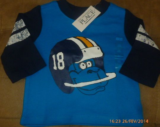 Camiseta Capacete - 3 a 6 meses - The Children`s Place