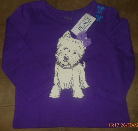 Camiseta Cachorrinha - 18 a 24 meses - The Children`s Place
