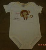 Body Manga Curta Macaco com Banana - 6 a 12 meses - Gymboree