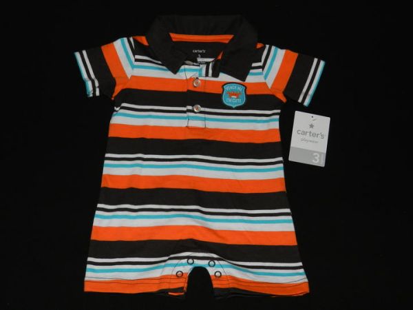Macacão Polo Curto Listrado - Carter`s