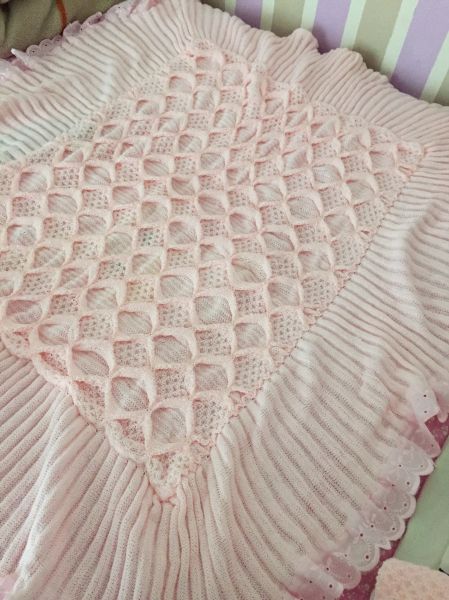 Manta Lã acrílica rosa claro