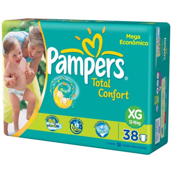 Fralda Total Confort - XG - 38 unidades - Pampers